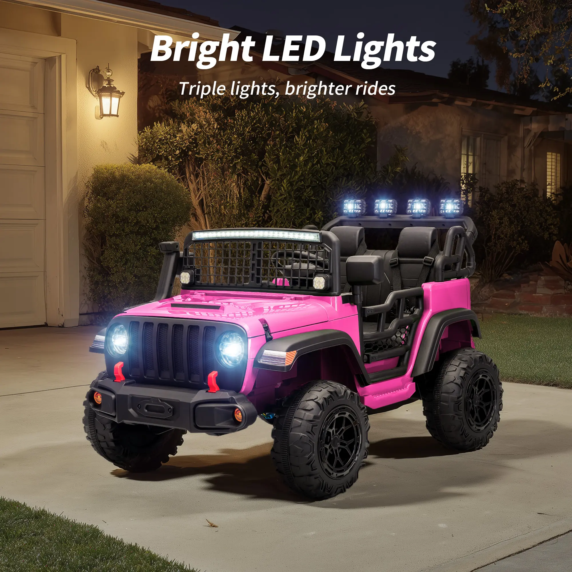 Outfunny 24V Kids Ride on Truck, 4WD/2WD 2 Seater Electric Ride on Toys Car for Big Kids w/ Remote, 4x200W Motor