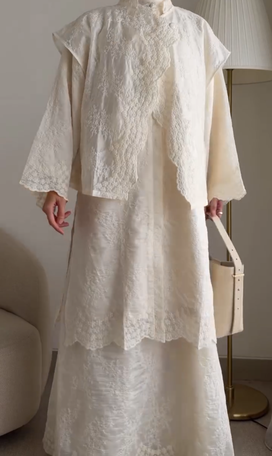 Elegant Modest Embroidered Maxi Set