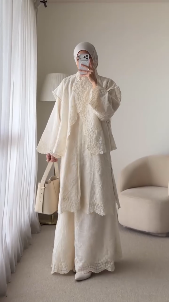 Elegant Modest Embroidered Maxi Set