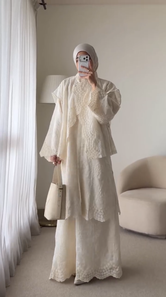 Elegant Modest Embroidered Maxi Set