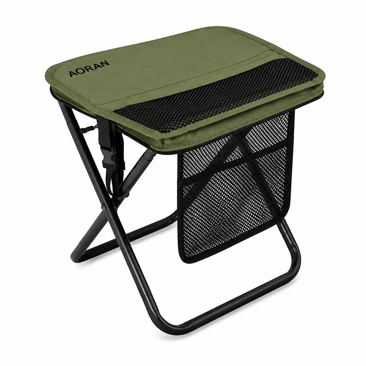 Ultra‑Light Folding Camping Chair with Shoulder Strap, 1.5 lbs Portable Outdoor Chair, 400 lbs Weight Capacity, Two Side Pockets with Hook‑and‑Loop Storage for Camping, Hiking, Fishing & BBQ