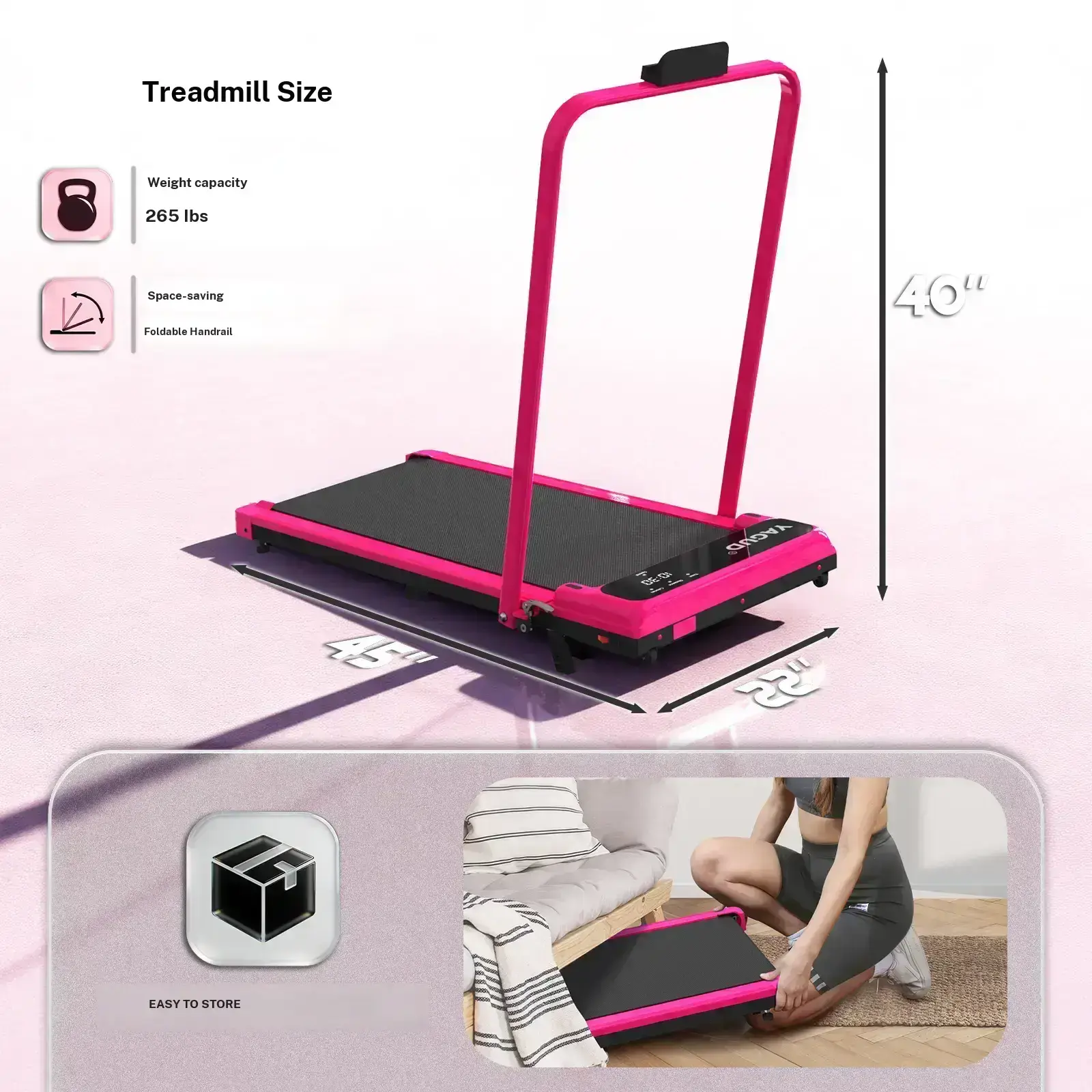 Control & Wheels for Easy mobility, Dual Shock Absorption System Home Gym Equipment, Home Workout Equipment