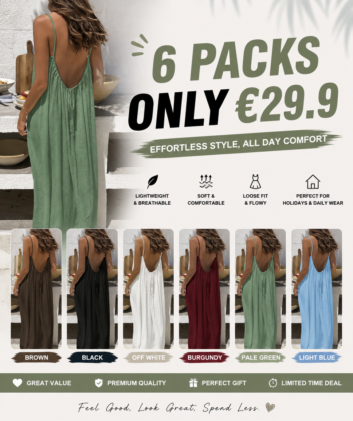 Women's Backless Spaghetti Strap Maxi Dress
