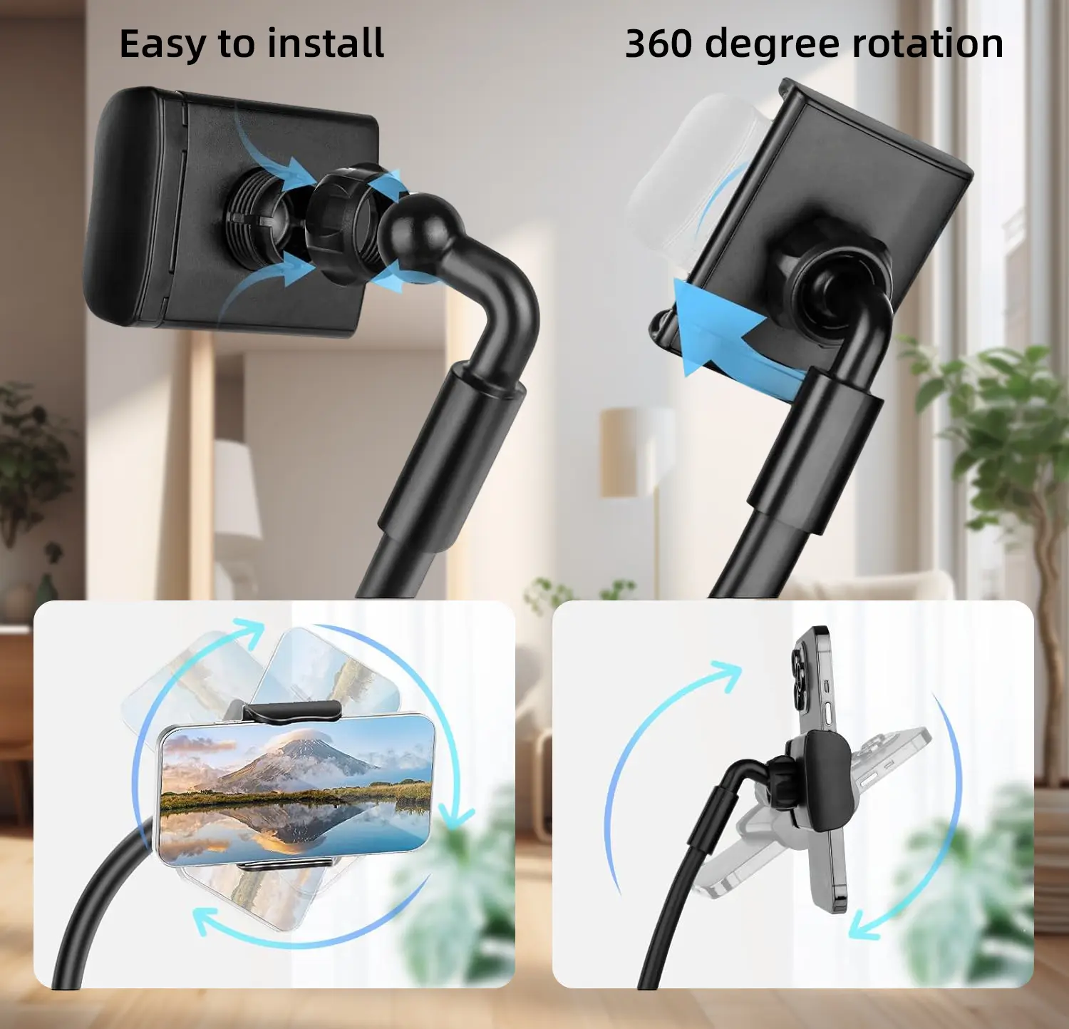 Neck Phone Mount - 16" Flexible Gooseneck with Magnetic Lock, Adjustable Holder, Hands-Free Accessory for Bed, Live Streaming, Fits 4-7" Phones, Holiday Gift for Vlogging, Adjustable Phone Holder summerwins,summerwins summerwins,back to school