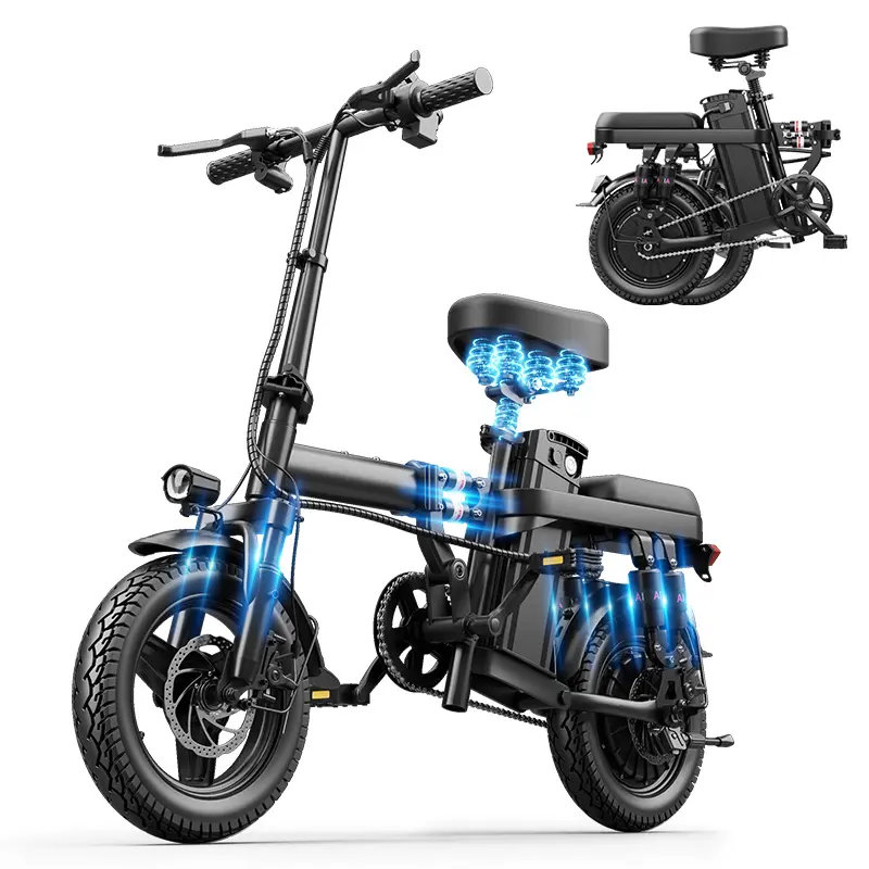 【Summer Clearance】Folding All-Terrain Electric Bicycle for Adults - 500W Motor, 48V 15Ah Battery, 14-Level Suspension, Dual Disc Brakes