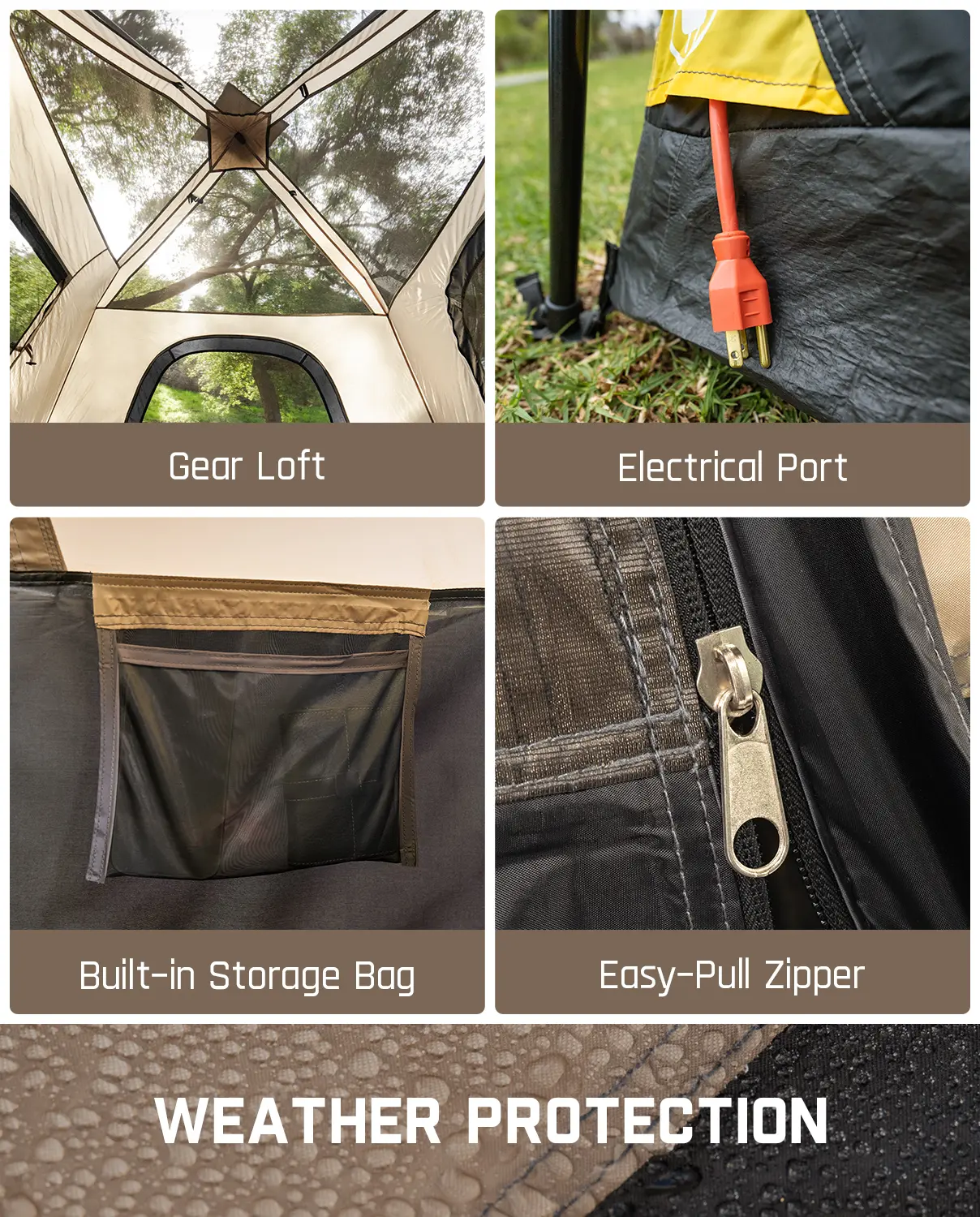Fanttikoutdoor Zeta C6 Person Instant Cabin Tent/Alpha C4 Ultra 4 Person Pop Up Instant Cabin Tent Setup in 60 Seconds with Rainfly & Windproof Portable with Carry Bag for Family Camping & Hiking,SummerWins, Father's Day Gifts, Tents For Camping summerwin