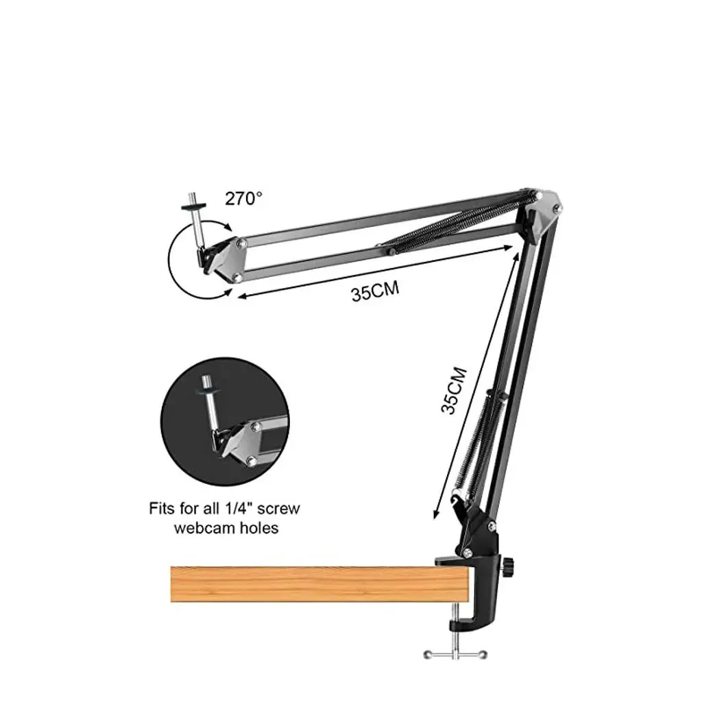 Overhead Cellphone Mount With Ring Light, 1 Count Adjustable Rotatable Phone Arm Stand, Content Creator Tools, Professional Desk Phone Camera Holder Stand For Live Stream, Videography Equipment