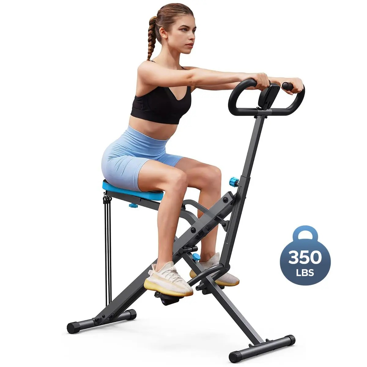 2-in-1 Squat & Rowing Machine | Adjustable Resistance Home Gym with LCD Monitor | 350LBS Capacity