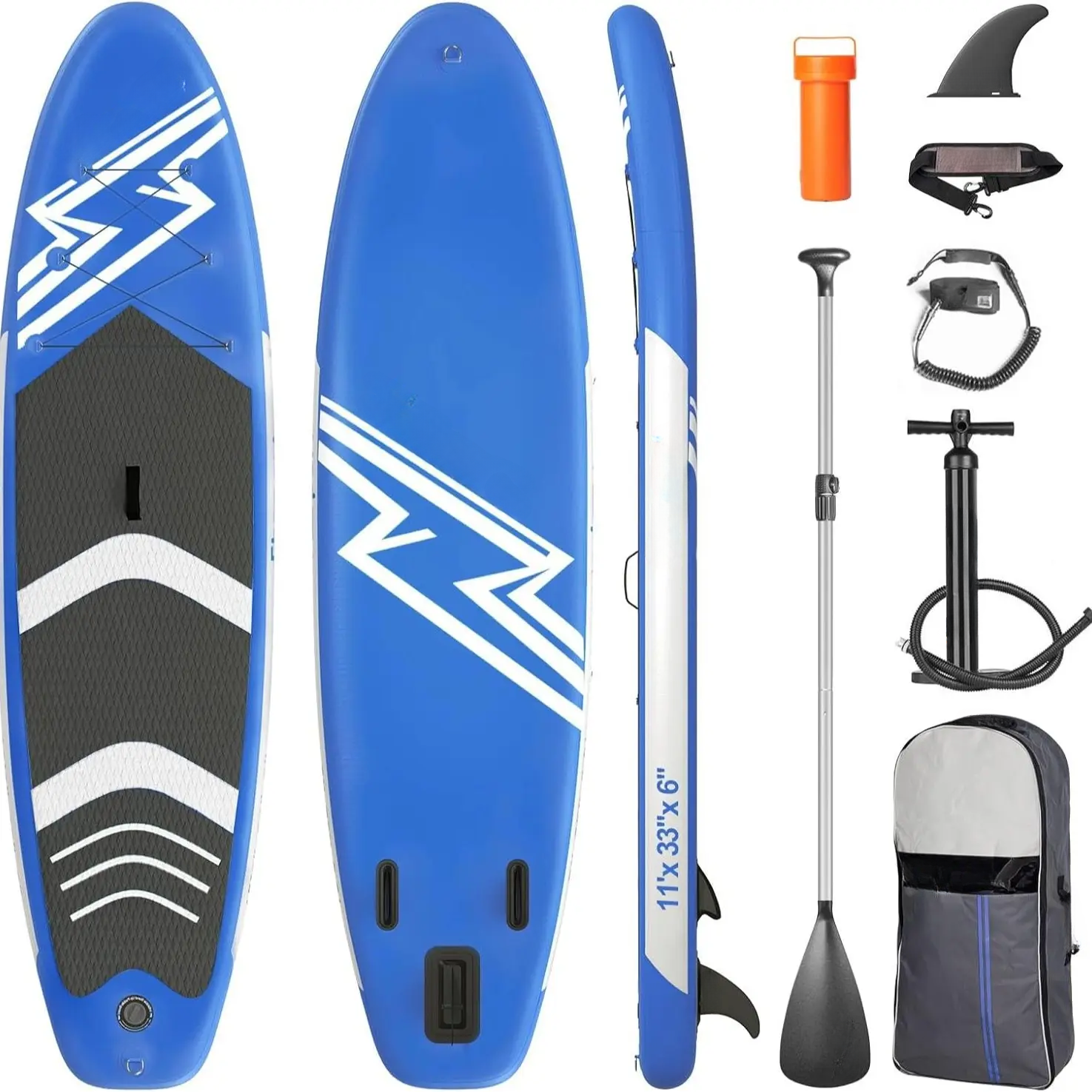 HULIABU 11' Premium Stand Up Paddle Board, Yoga Board with SUP Accessories & Carry Bag | Wide Stance, Surf Control, Non-Slip Deck, Leash, Paddle and Pump for Youth & Adult