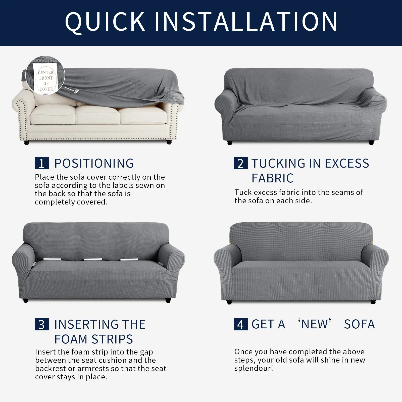 100% Waterproof Sofa Cover - Elastic Stretch Anti-Slip Jacquard Slipcover for 1/2/3 Seats, Pet-Friendly Washable Soft Furniture Protector for Living Room Home Decor (1 Count), Sofa Covers,back to school,dorm essentials,home essentials