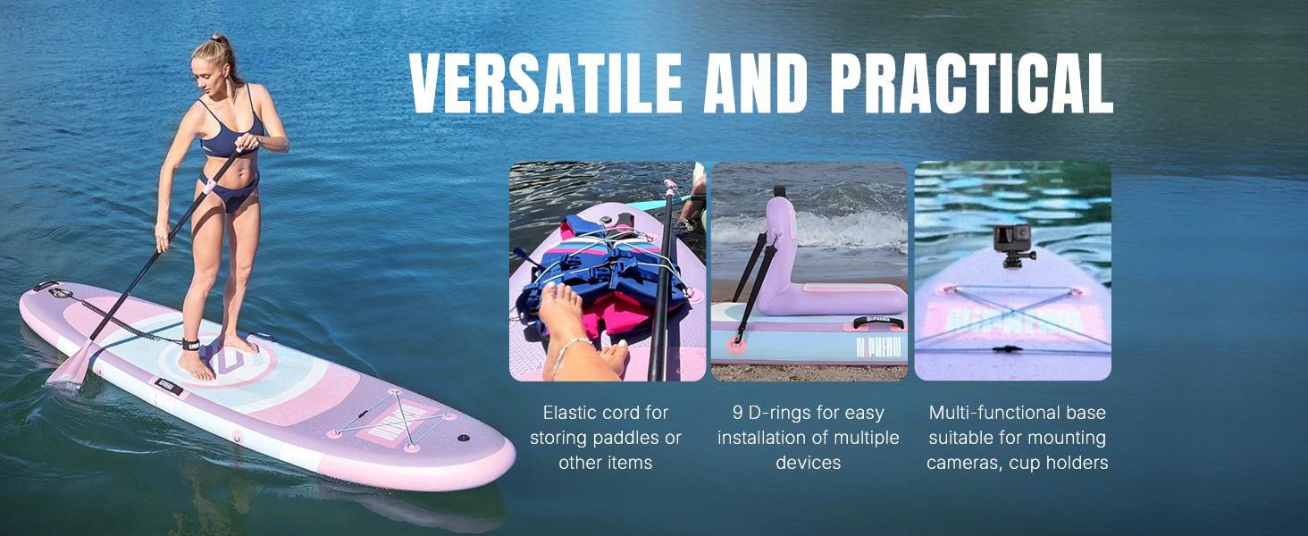 Niphean Outdoor 10' Inflatable Stand Up  Stability Paddleboard for Gliding Yoga with 33" Balance Wing & Complete Accessories Set for Adults & Youth, 3-Year Warranty