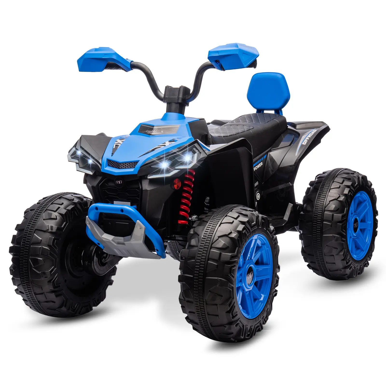 2026 Upgraded 24V Kids ATV 4-Wheeler Ride-On Car, Dual Drive, LED Lights, Bluetooth, USB, Spring Suspension, High/Low Speed, for Boys & Girls (Ages 3–8) Ride On Tractor