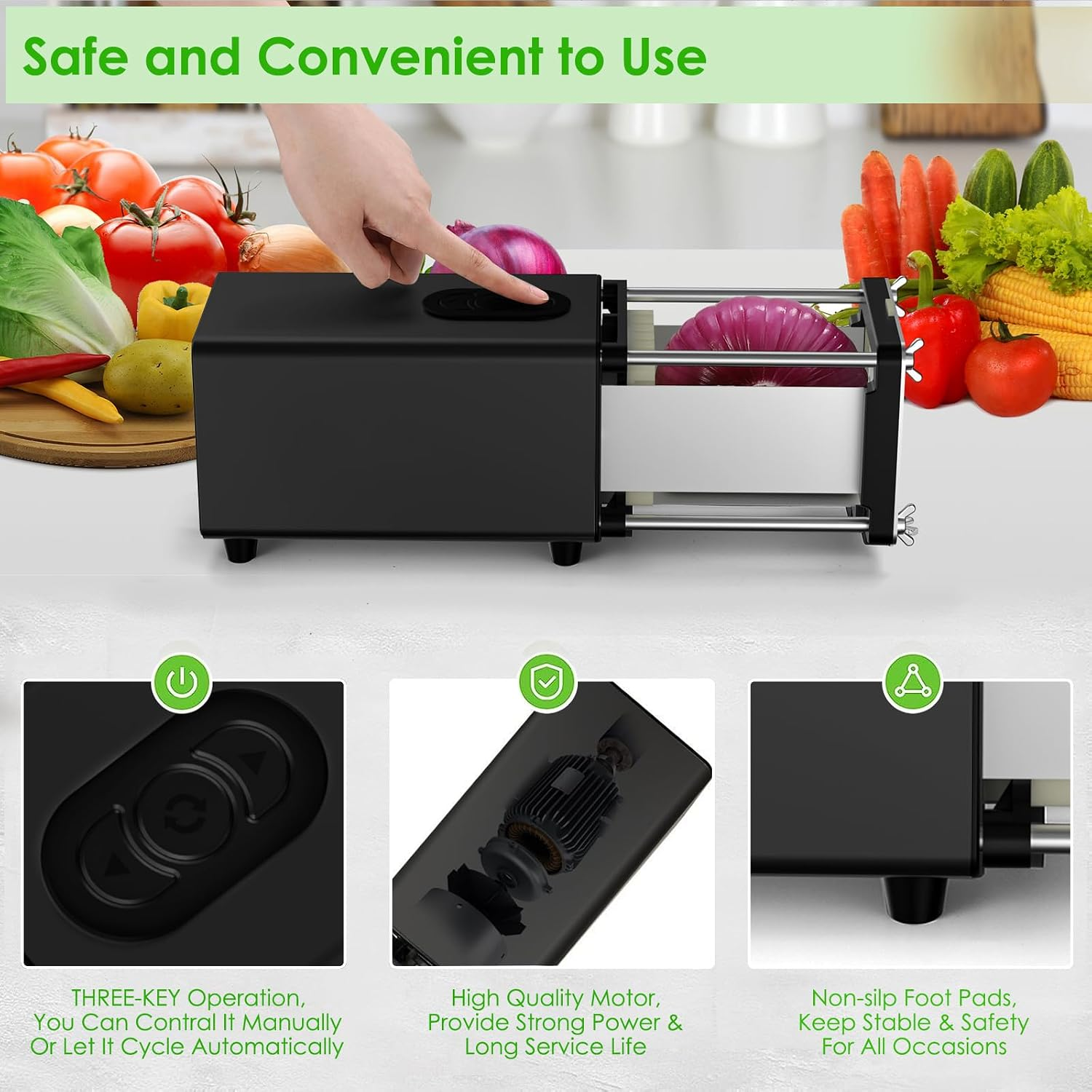 Electric French Fry Cutter, Potato Cutter Machine, Stainless Steel Potato Slicer, Vegetable Cutter, Kitchen Gadget