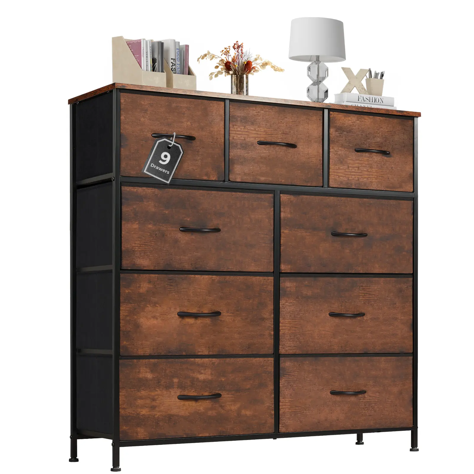 9 Drawers Dresser - Sturdy Fabric Storage Tower