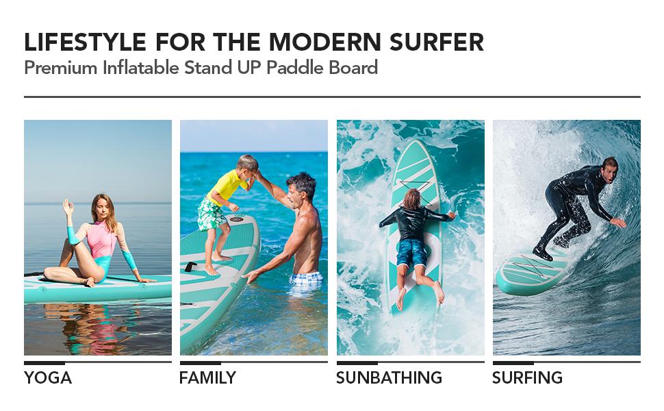 Inflatable Paddle Board Paddleboard Inflatable Stand Up Paddle Board SUP Board with Premium Full Accessories 120"x30"x6" for Youth & Adults Have Fun in Oceans, River and Lakes Inflatable Paddle Board Paddleboard Inflatable Stand Up Paddle Board SUP Board with Premium Full Accessories 120"x30"x6" for Youth & Adults Have Fun in Oceans, River and Lakes