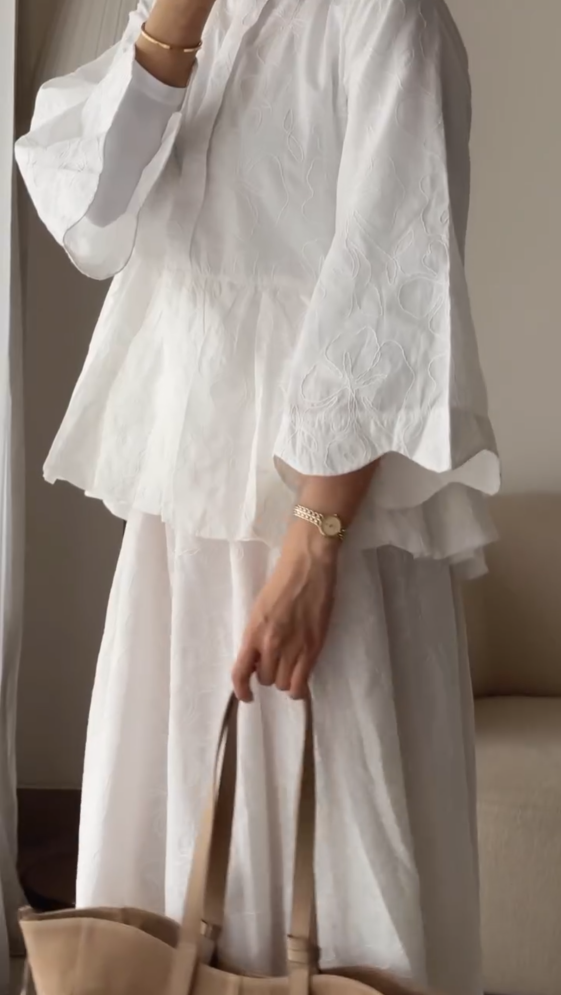 Timeless Whites Embroidered Raya Set