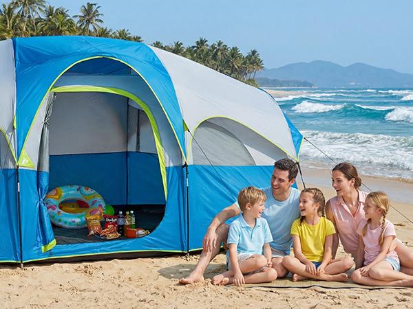 Sweetcrispy 2-8 Person Instant Polyester Camping Tent for Families, Easy Setup with Removable Rainfly, Power Cord Access & Excellent Ventilation, Easy Setup Tents, Tents For Camping
