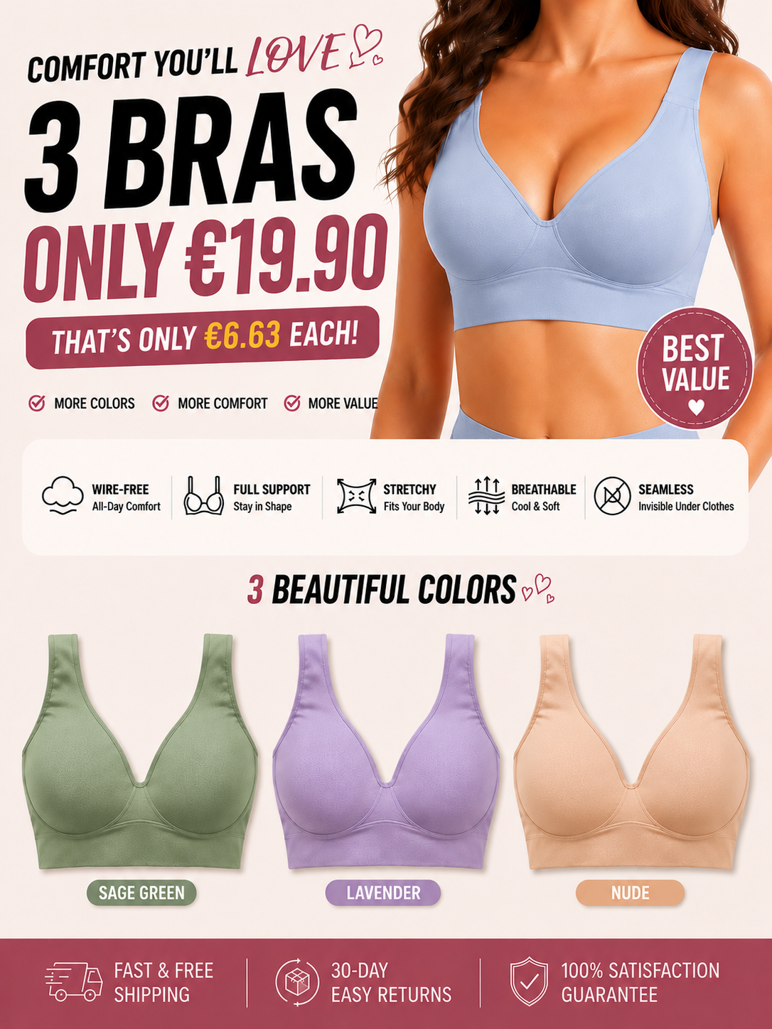 Women Jelly Bras Wirefree Full Coverage No Underwire Everyday Bras Comfortable