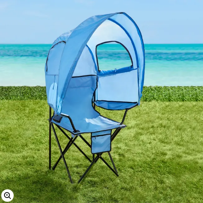 Oversized Folding Canopy Camping Chair, Portable Outdoor Seat for Camping & Picnic