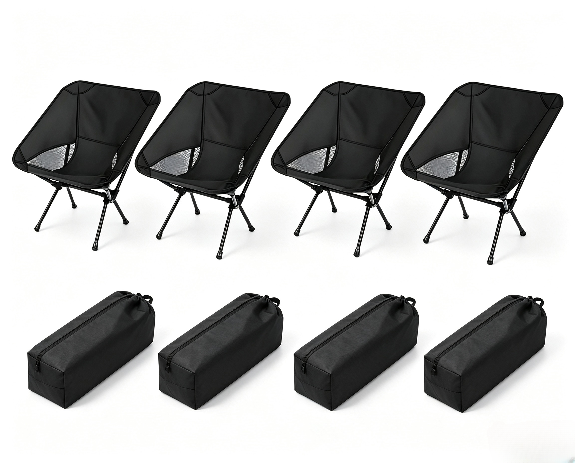 2‑Pack Collapsible Camping Chairs, Lightweight X‑Frame Non‑Slip Outdoor Beach Chairs, 136 kg Load‑Capacity Portable Picnic Seats with Carry Bag for Backpacking & Outdoor Gifting