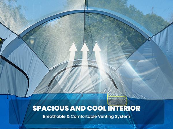 Sweetcrispy 2-8 Person Instant Polyester Camping Tent for Families, Easy Setup with Removable Rainfly, Power Cord Access & Excellent Ventilation, Easy Setup Tents, Tents For Camping