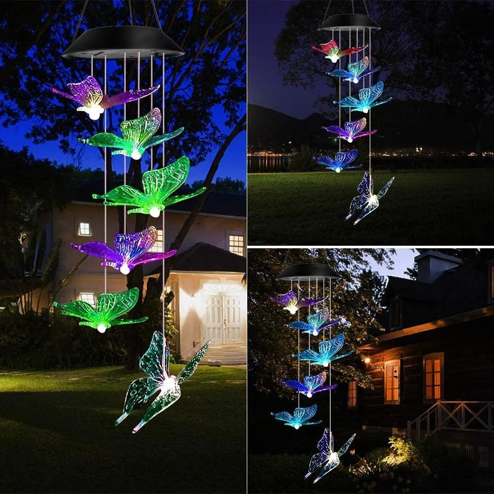 Wind Chime Butterfly LED Solar Light