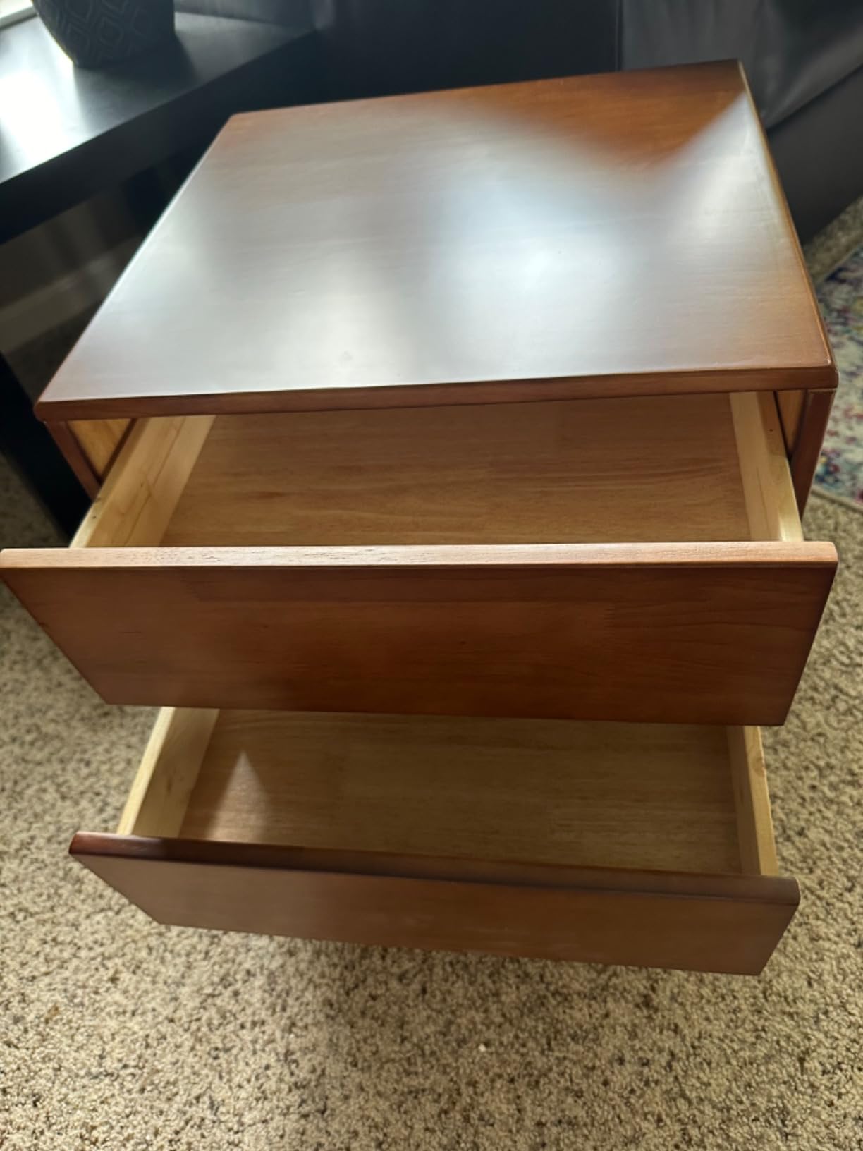 Solid Wood Nightstand with Drawers - Mid-Century Modern Storage Nightstand, Hand-Polished Edges Refined Wood Bedside Table for Modern Bedroom Arm’s Reach Storage Solid Wood Nightstand with Drawers - Mid-Century Modern Storage Nightstand, Hand-Polished Edges Refined Wood Bedside Table for Modern Bedroom Arm’s Reach Storage