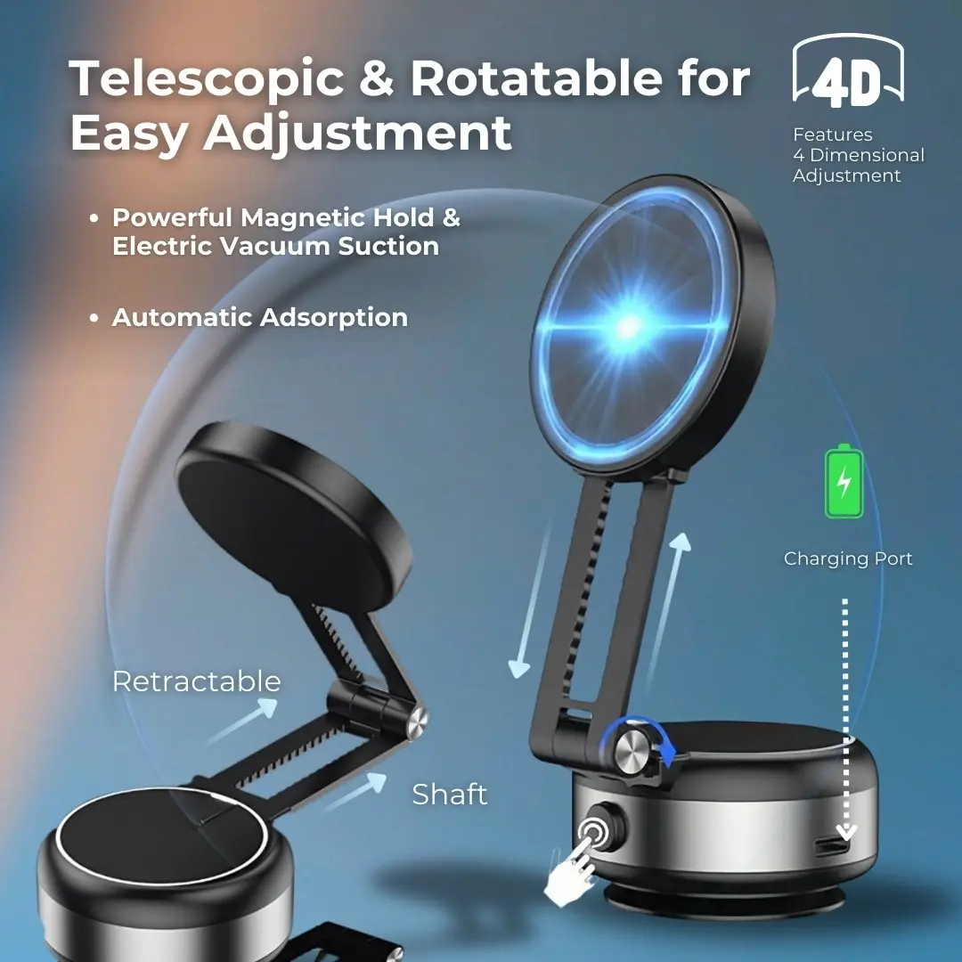 Vacuum Magnetic Phone Holder,Cellphone Stand,Smartphone Folding Mount,Dual-Sided Electronic Vacuum and Magnetic Adsorption,Selfie,Car,Office