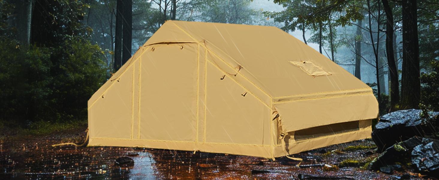 DoCred Large Inflatable Camping Tent with Pump, Glamping Tents with Stove Jack, Easy Set up 4 Season Waterproof Windproof Outdoor Gazebo, Luxury Cabin Tent with Removable Mesh Windows & Doors for Beach, Backyard, Sleepovers, Camping DoCred Large Inflatable Camping Tent with Pump, Glamping Tents with Stove Jack, Easy Set up 4 Season Waterproof Windproof Outdoor Gazebo, Luxury Cabin Tent with Removable Mesh Windows & Doors for Beach, Backyard, Sleepovers, Camping