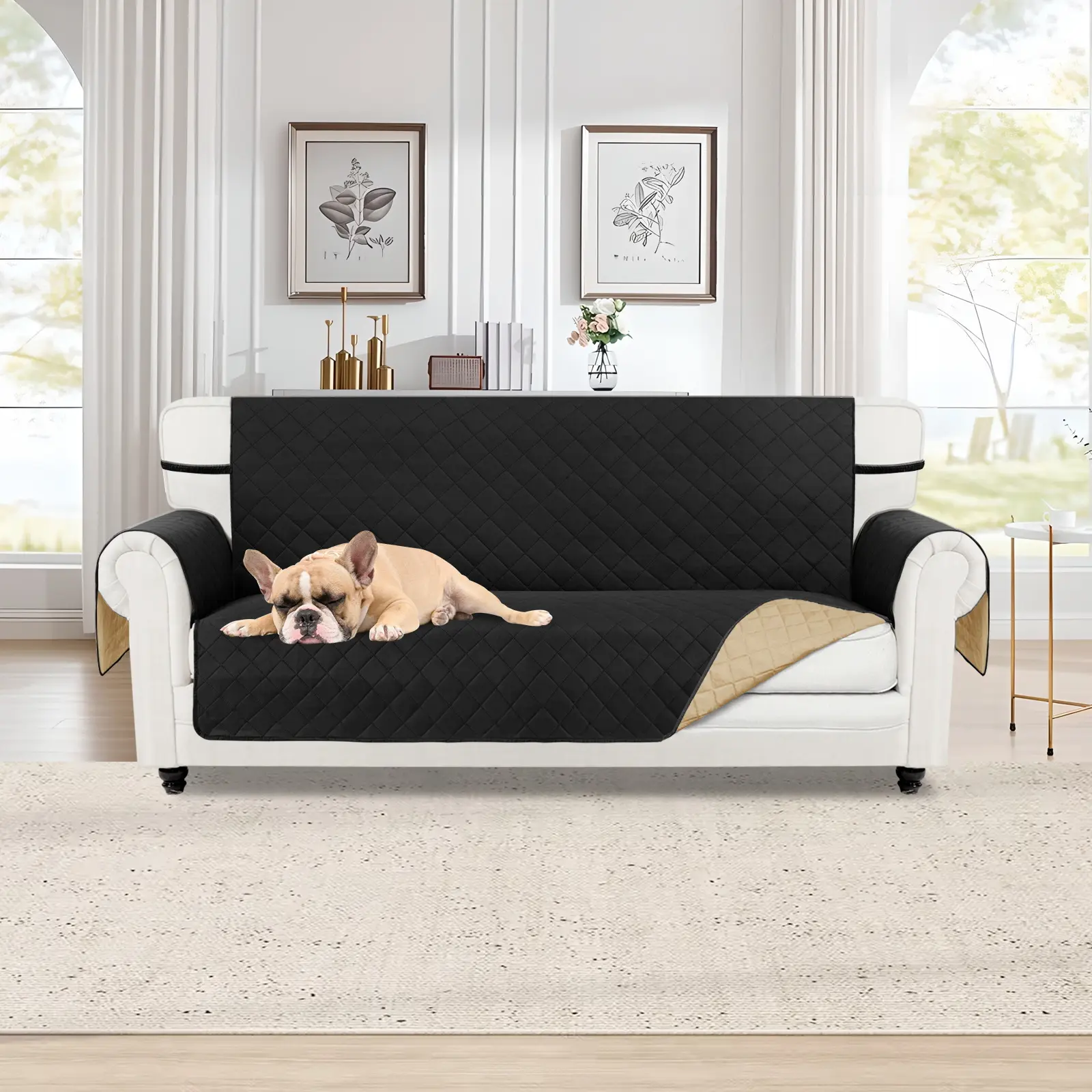  Reversible Couch Cover for sofa,Water Resistant Sofa Protector Slipcover for1/2/3/4 Seater with Foam Sticks Elastic Strapsfor Pet, Sofa Blanket, Livingroom,back toschool,dorm essentials,home decor,homeessentials