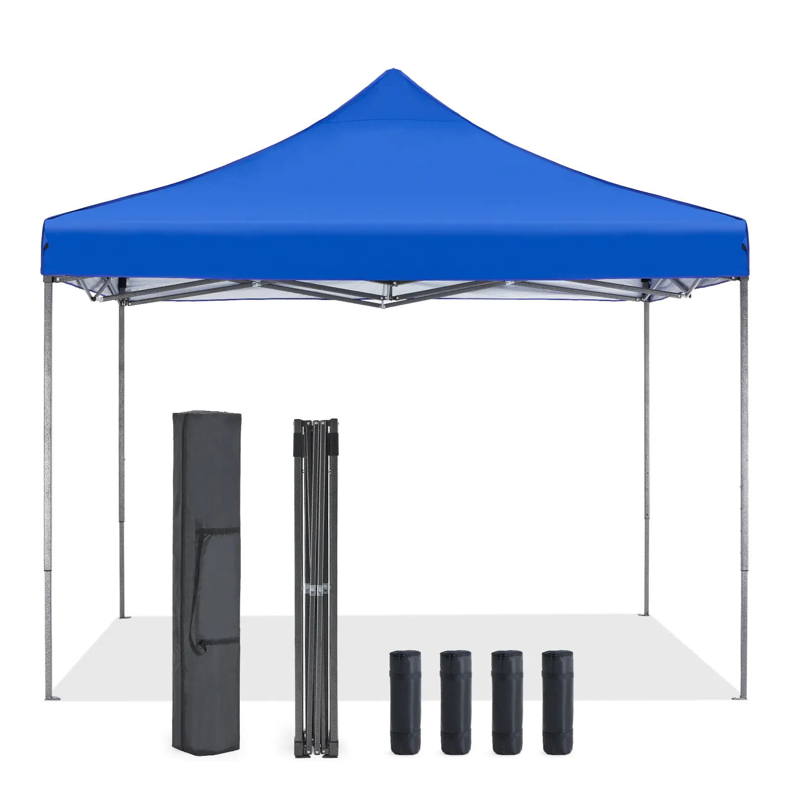 Huliabu 10x10 Pop Up Canopy, Easy Setup Instant Outdoor Canopy with Vented Top and Wheeled Bag, White