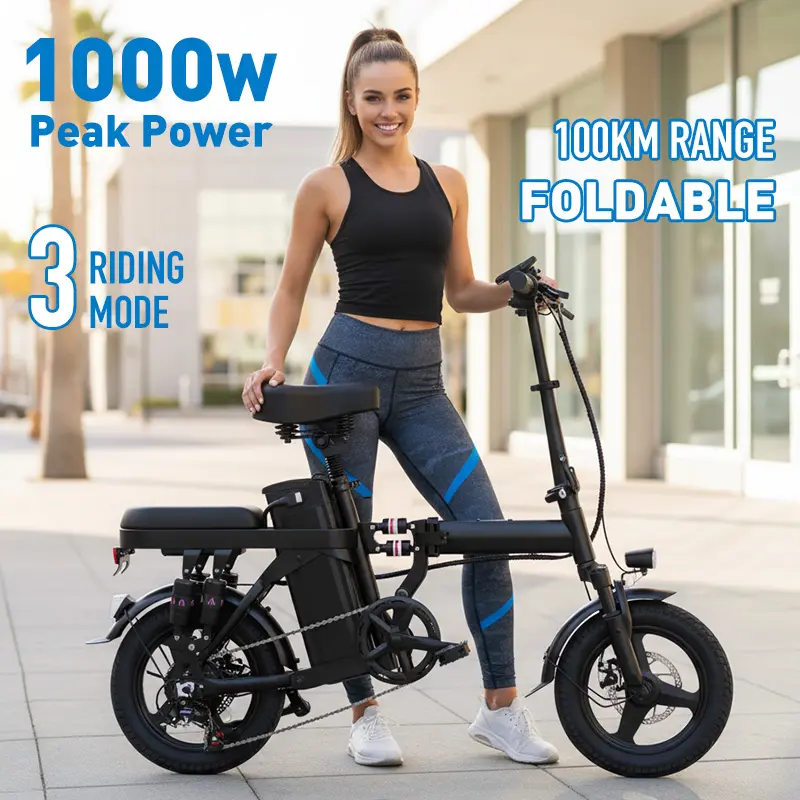 【Summer Clearance】Folding All-Terrain Electric Bicycle for Adults - 500W Motor, 48V 15Ah Battery, 14-Level Suspension, Dual Disc Brakes