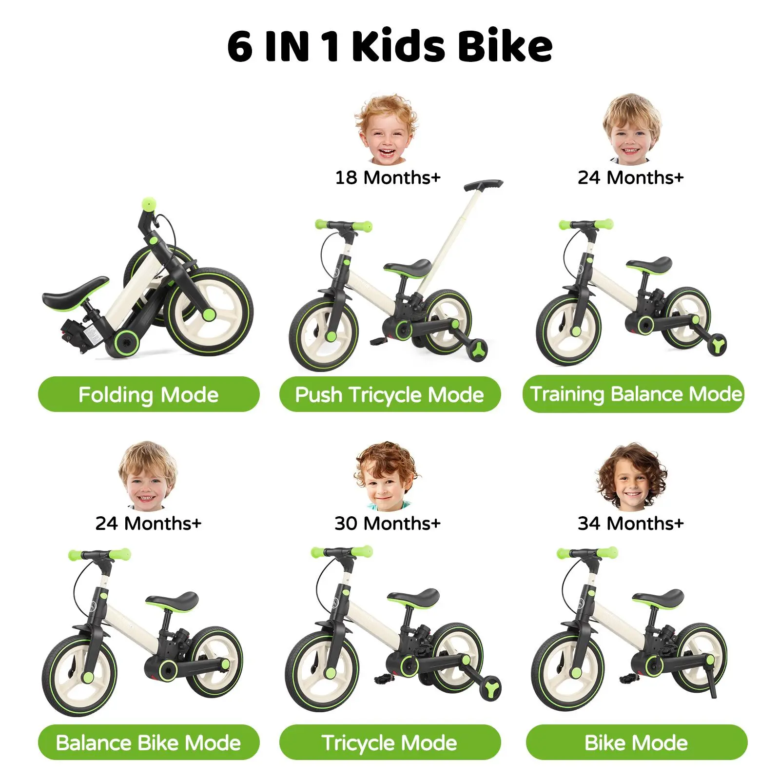 6-in-1 Toddler Bike | Balance, Ride & Learn in One Smart Design