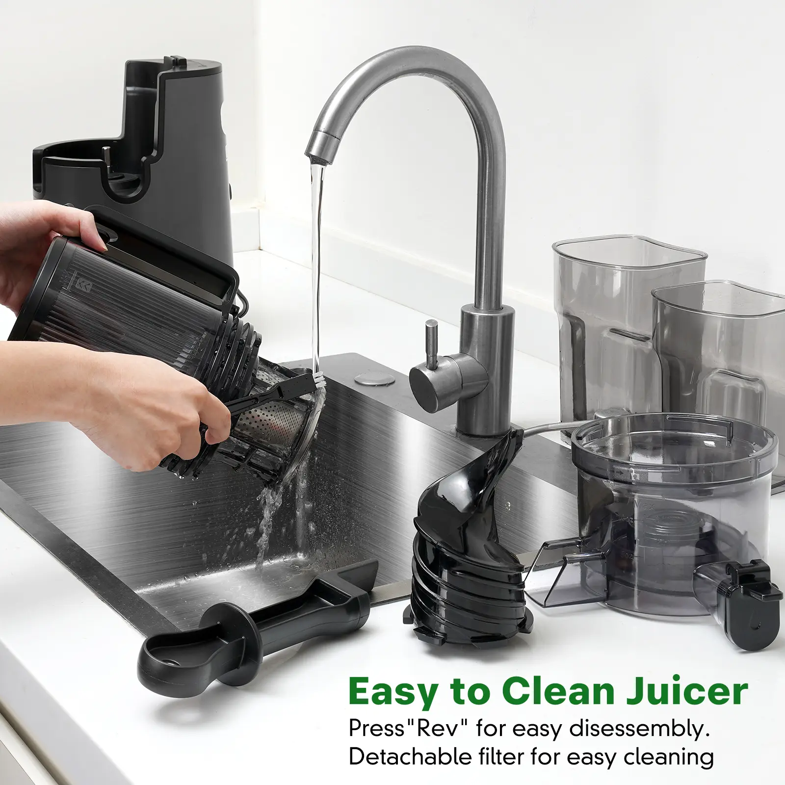 LQZ 350W Cold Press Juicer - Slow Masticating, 5.4 Inch Feed Chute, High Juice Yield, Easy Clean, 55rpm Technology for Whole Fruits & Veggies,Summer Glow
