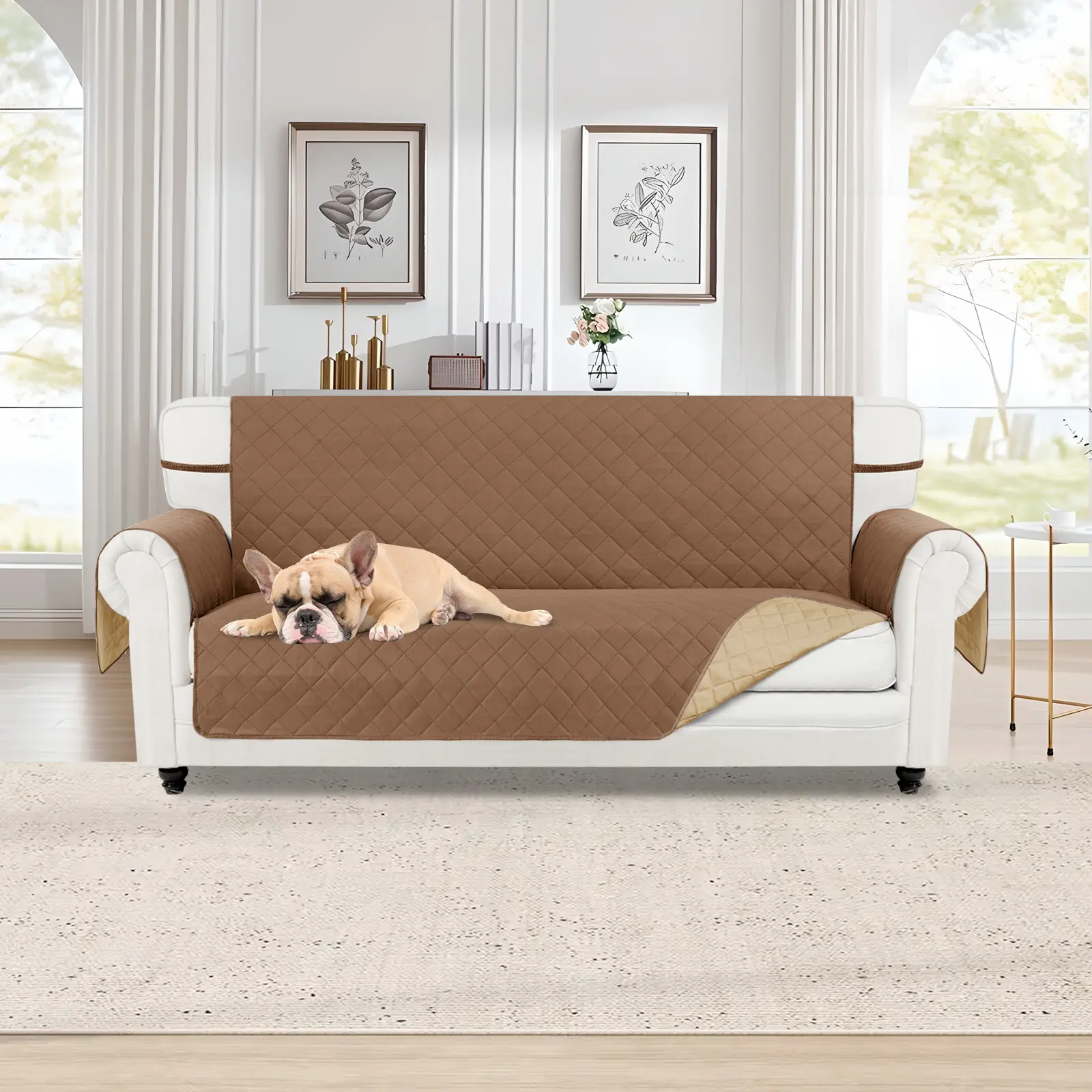  Reversible Couch Cover for sofa,Water Resistant Sofa Protector Slipcover for1/2/3/4 Seater with Foam Sticks Elastic Strapsfor Pet, Sofa Blanket, Livingroom,back toschool,dorm essentials,home decor,homeessentials