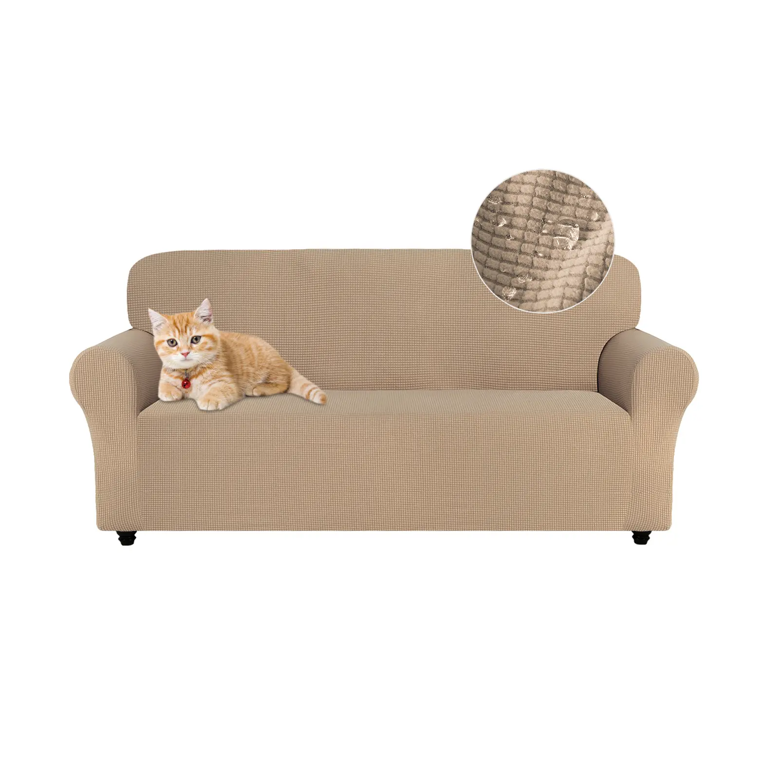 100% Waterproof Sofa Cover - Elastic Stretch Anti-Slip Jacquard Slipcover for 1/2/3 Seats, Pet-Friendly Washable Soft Furniture Protector for Living Room Home Decor (1 Count), Sofa Covers,back to school,dorm essentials,home essentials