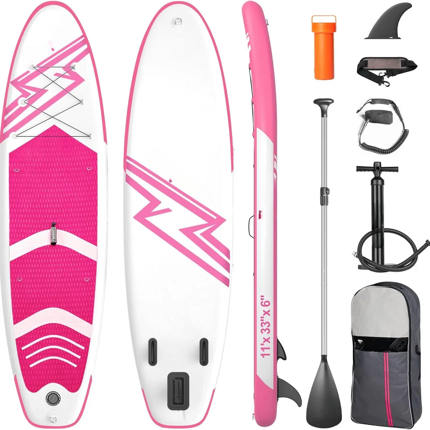HULIABU 11' Premium Stand Up Paddle Board, Yoga Board with SUP Accessories & Carry Bag | Wide Stance, Surf Control, Non-Slip Deck, Leash, Paddle and Pump for Youth & Adult