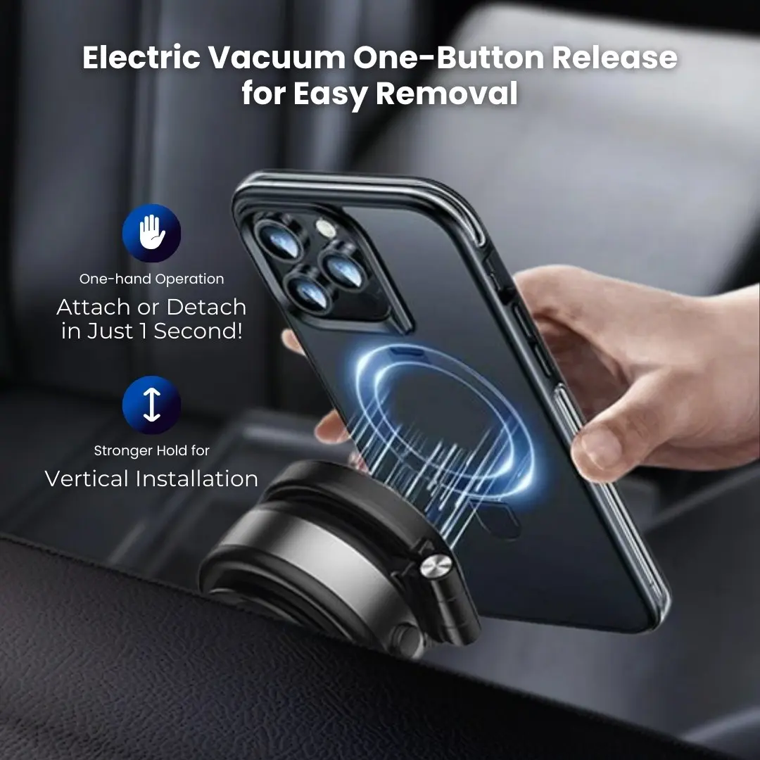 Vacuum Magnetic Phone Holder,Cellphone Stand,Smartphone Folding Mount,Dual-Sided Electronic Vacuum and Magnetic Adsorption,Selfie,Car,Office