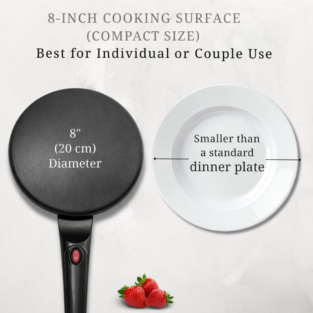 HULIABU 12” Electric Crepe Maker Machine, Griddle Nonstick Crepe Pan