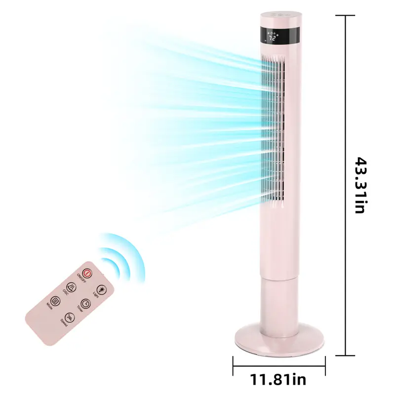 Antarctic Star 43in Tower Standing Fan - 85° Oscillation, 12H Timer, Remote Control