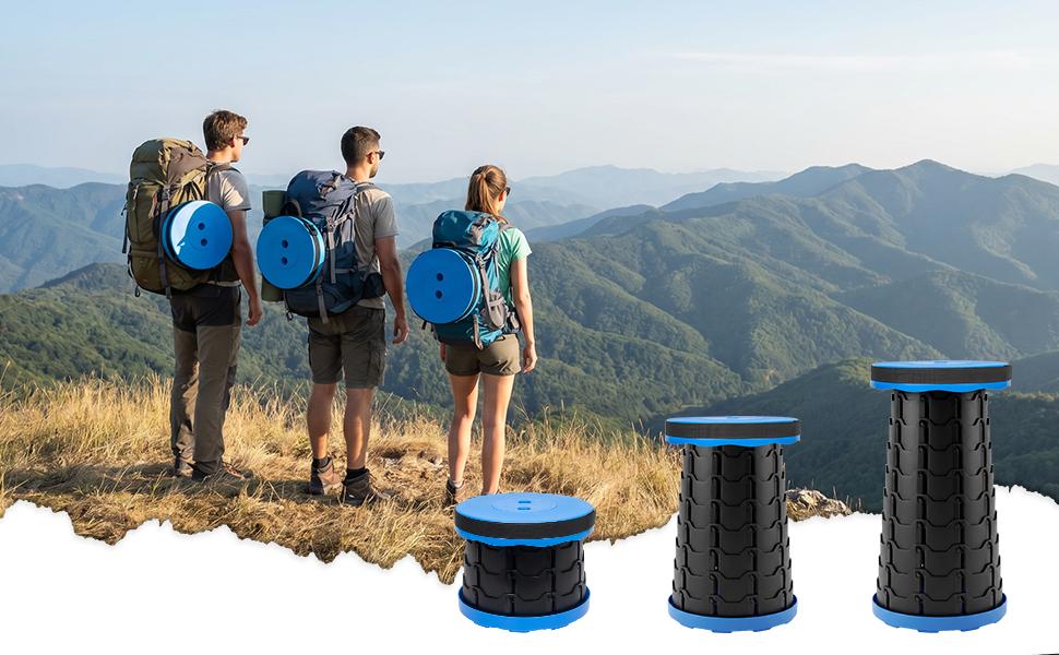 Foldable Telescopic Stool - Portable Collapsible Camping Stool, Adjustable Height Retractable Seat for Adults & Kids, Lightweight Travel Stool with Carry Strap Foldable Telescopic Stool - Portable Collapsible Camping Stool, Adjustable Height Retractable Seat for Adults & Kids, Lightweight Travel Stool with Carry Strap