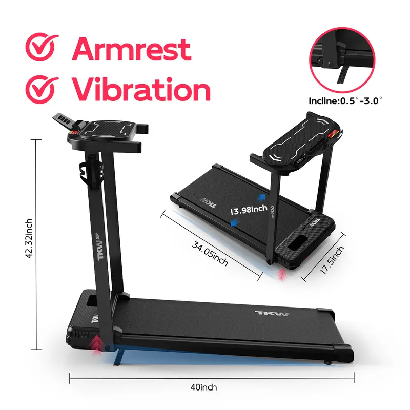  3-in-1 Walking Vibration pad,Pink Walkingpad,Lightweight UnderDeskWalking pad Treadmill, Capacity,Low-Noise Motor Walking Pad, Remote Control & Wheels for Easy mobility, LED Display