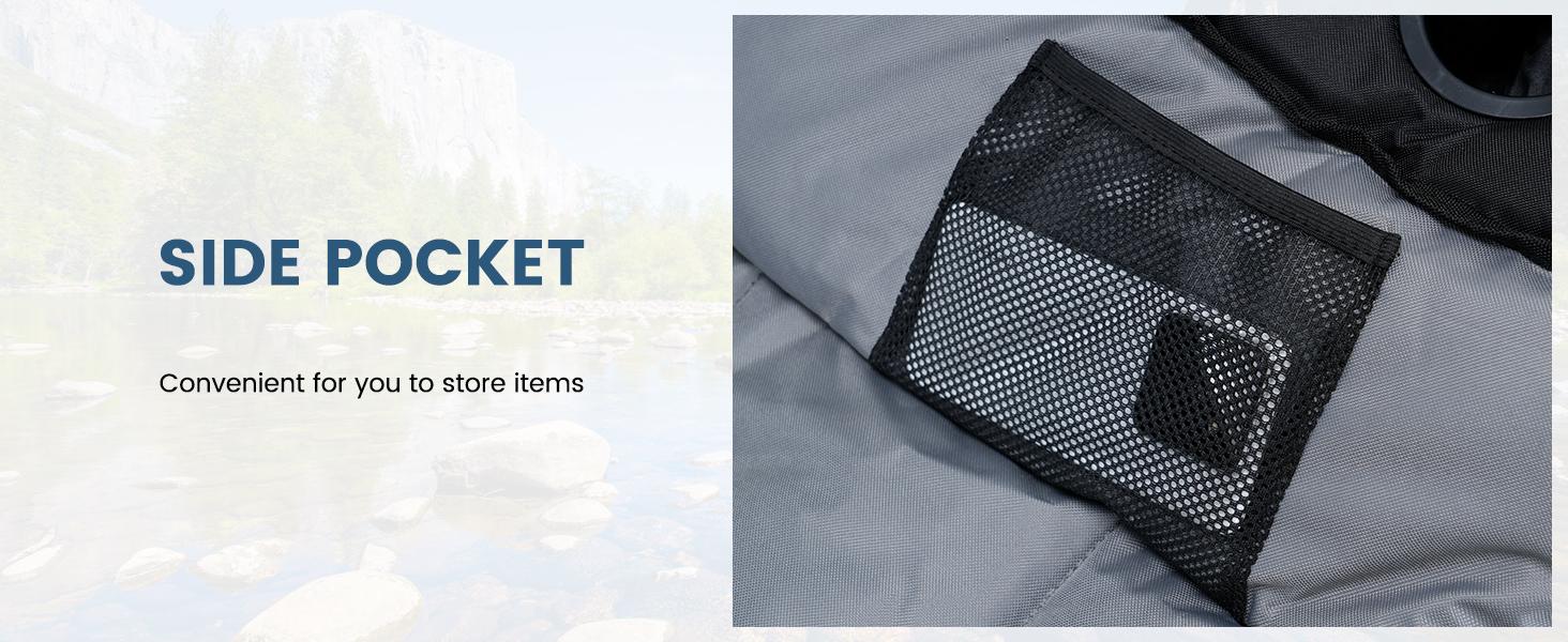 ABORON Rocking Camping Chair, XXL Oversized Folding Outdoor Chair, Fully Padded with Built-in Cooler and Side Pocket, Supports 400 lbs, Camping Equipment, Rocking Motion, Unisex tiktokshopbacktoschool