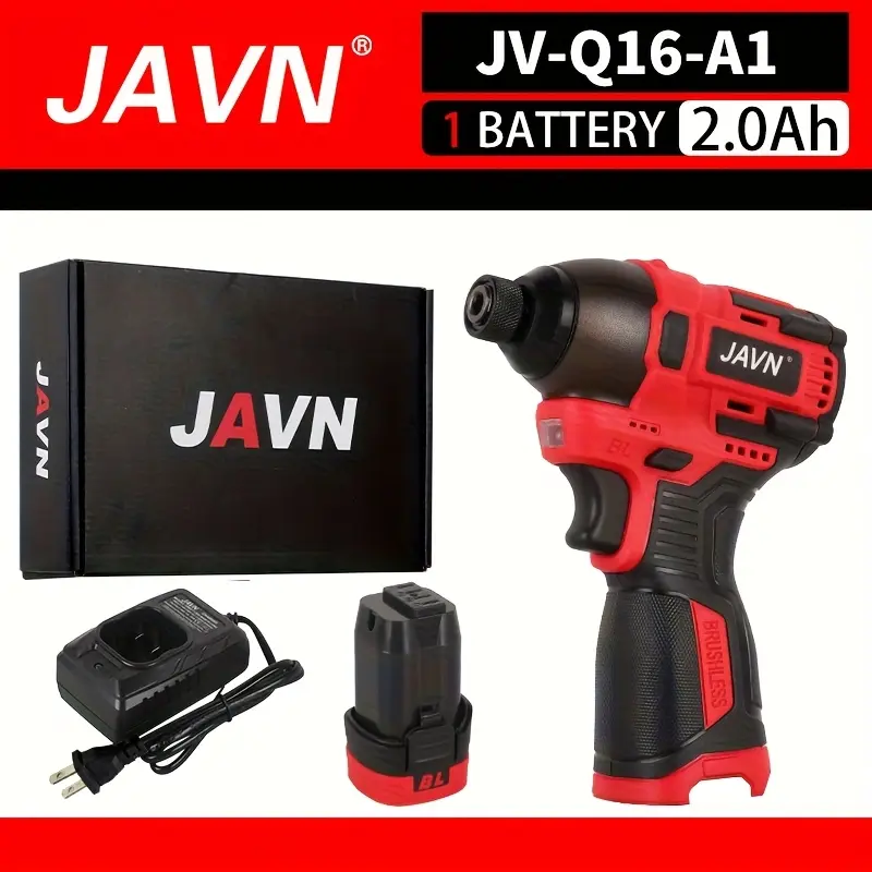 16V Brushless Cordless Drill Screwdriver, 16N·m Rechargeable Lithium‑Ion Impact Driver, Household Wireless Power Tool