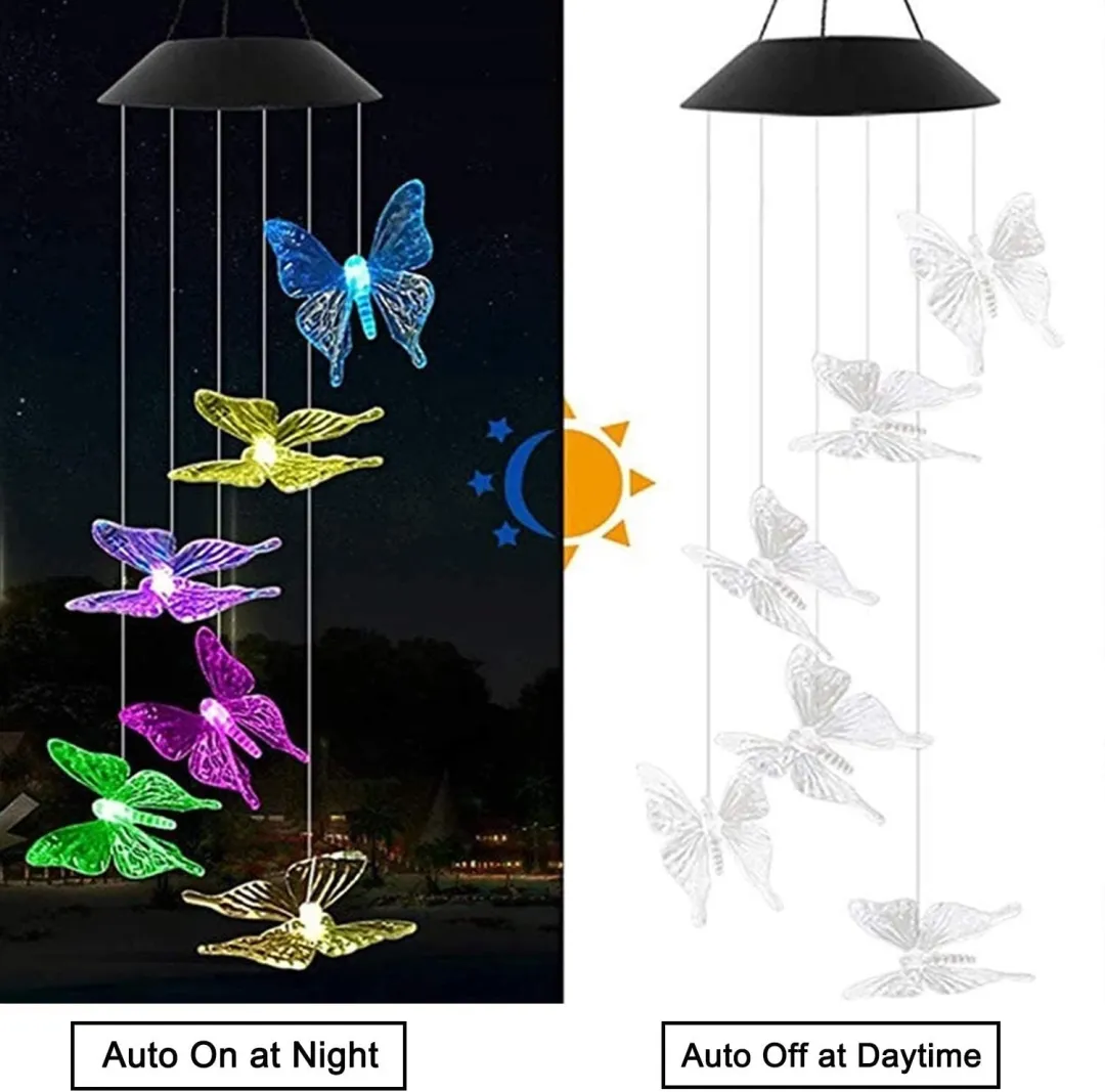 Wind Chime Butterfly LED Solar Light