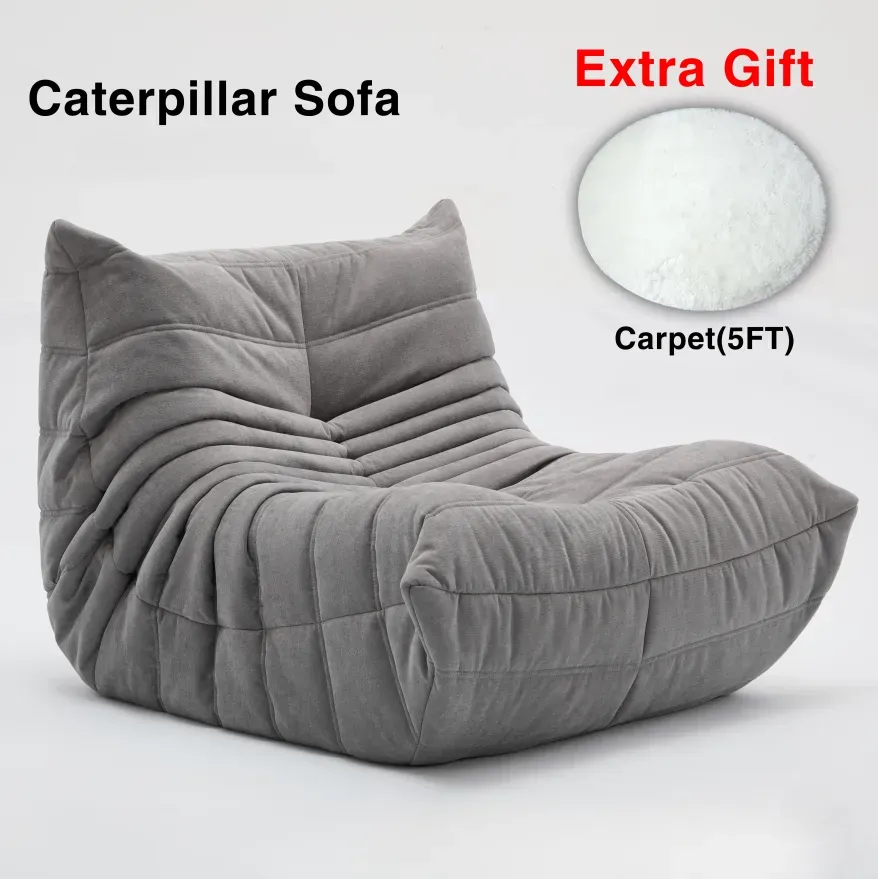Cloud-Like Chenille Bean Bag Sofa | Cozy Memory Foam Lounge Chair for Relaxing at Home