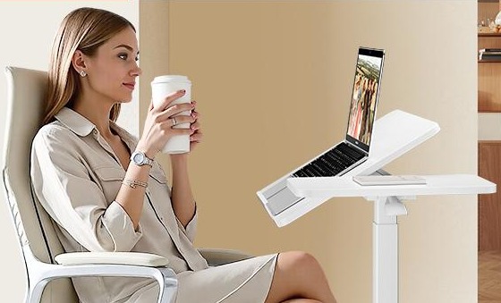 Overbed Bedside Table Adjustable with Wheels, Mobile Standing Stand Up Rolling Laptop PC Desks with Tilting Top Height Tray Side Computer Workstation Overbed Bedside Table Adjustable with Wheels, Mobile Standing Stand Up Rolling Laptop PC Desks with Tilting Top Height Tray Side Computer Workstation