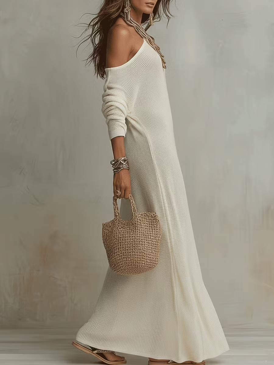 Effortless Elegance One Shoulder Maxi Dress
