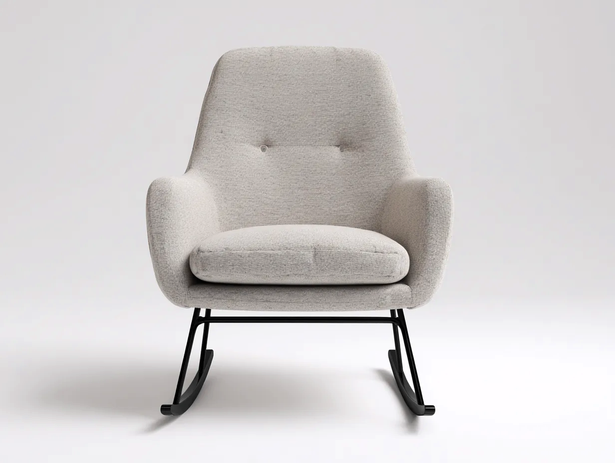 Schaukelstühle-Stoff-Metall-84 x 67 x 95 cm-Cremegrau-Modern-Cozygoyard