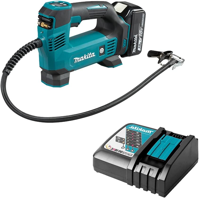 Gonfleur sans fil Makita DMP181RF1 18 V avec batterie 3 Ah chargeur coffret et construction métal-Nestuphut